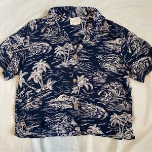 Cropped American Eagle Hawaiian Shirt